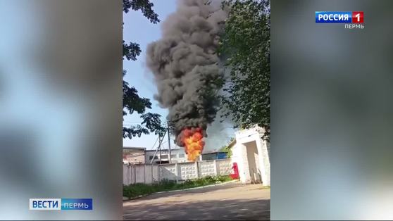 В Чайковском произошел крупный пожар