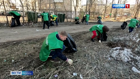 Пермь в порядке: молодые специалисты убрали территорию возле Южной дамбы