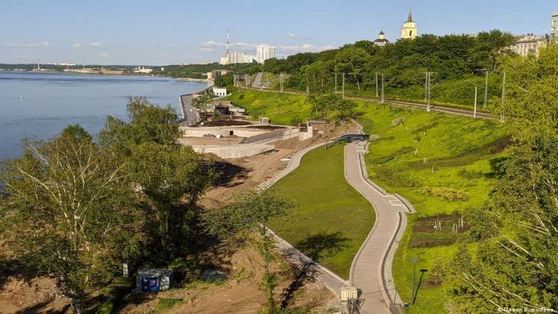 На реконструируемом участке пермской набережной выполнено более половины объема работ