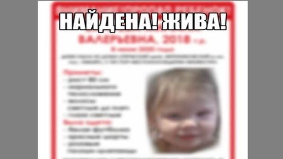 Пропавшая в Усолье двухлетняя девочка найдена живой 