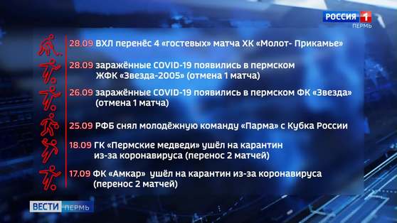 Профессиональный спорт Пермского края ушёл на карантин