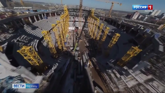 Губернатор поделился видео, как строится спортивная арена
