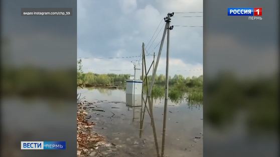 В деревне Нагорная затопило трансформаторную будку