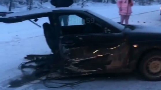 В ДТП в Нытвенском районе "десятку" разорвало пополам (видео)