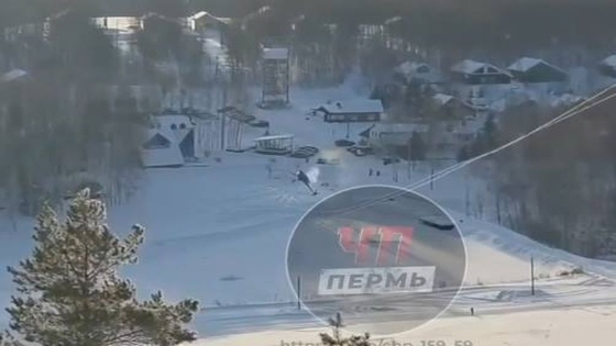 Опубликовано видео крушения вертолета в Бардымском округе