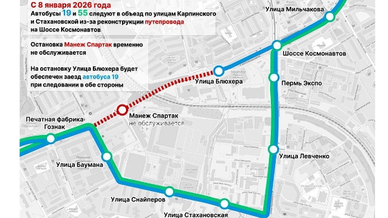 С 8 января в Перми закроют путепровод на шоссе Космонавтов