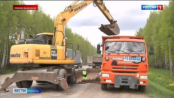 На трассе "М7 Волга" ремонтируют участок возле отворота на Карагай