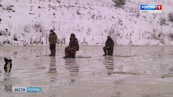 Опасная забава: рыбаки Кудымкара вышли на тонкий лед